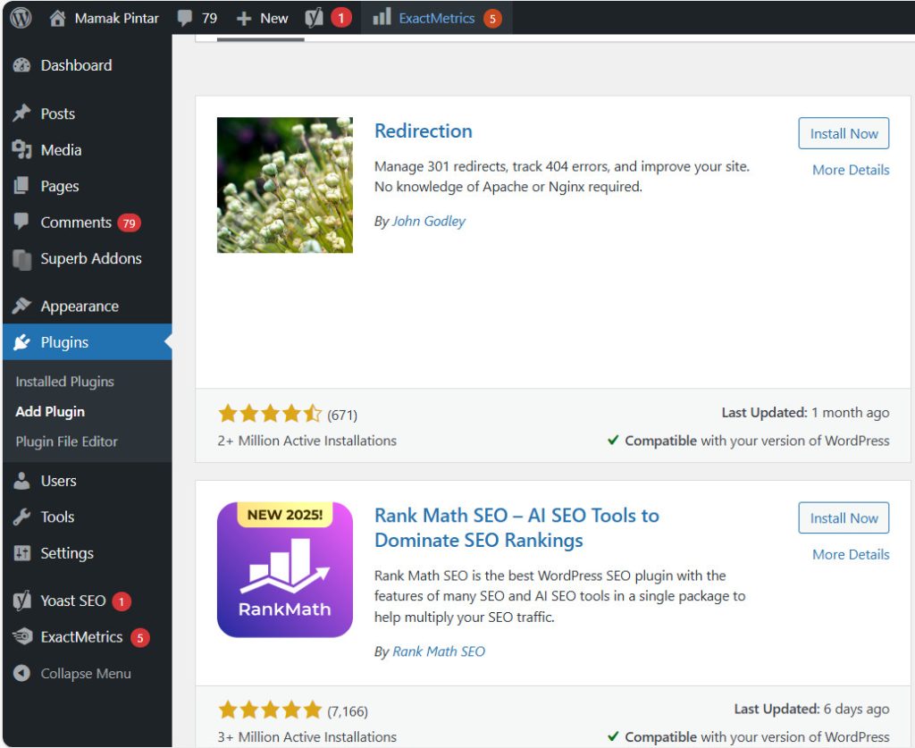 plugin redirection mengatasi 404 page not found