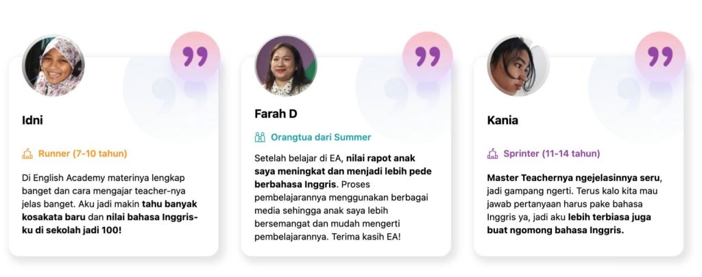 testimoni kursus bahasa inggris